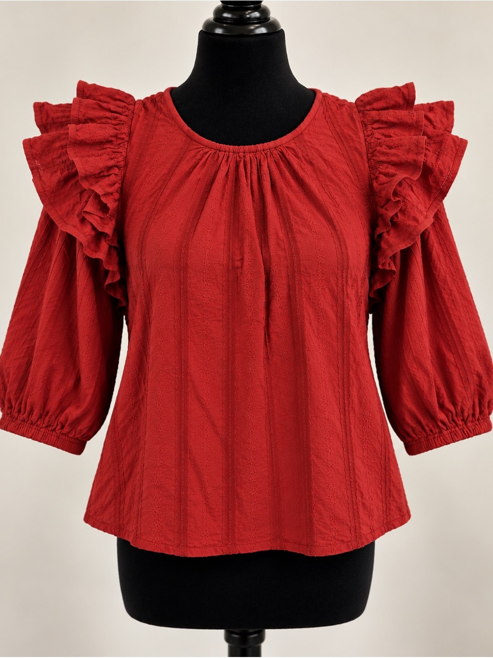 Universal Thread Burgandy Red Ruffle Sleeve Blouse